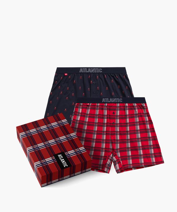 Atlantic 2-PACK Men's loose boxers Atlantic - dark blue/red