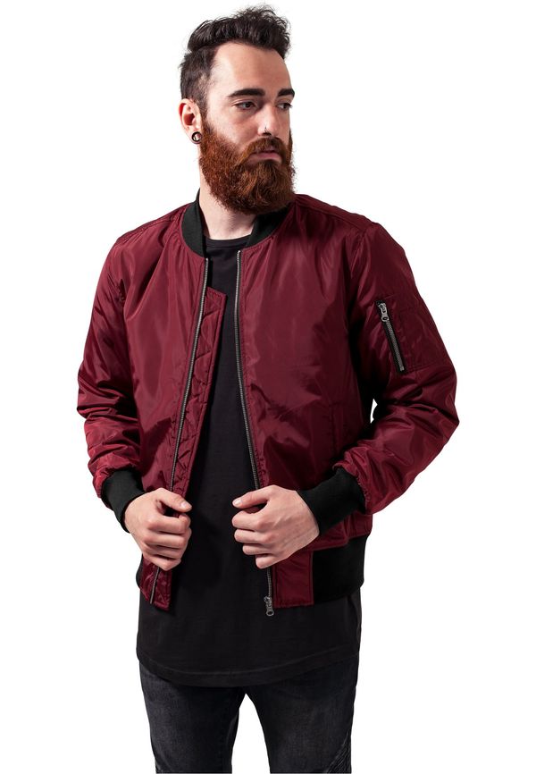 Urban Classics 2-Tone Bomber Jacket burgundy/black