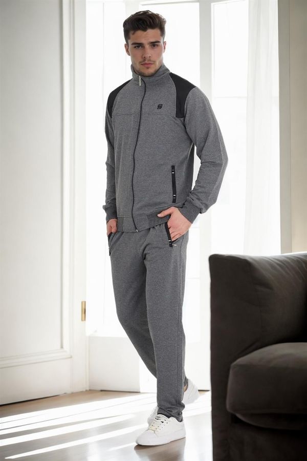 dewberry 33328 Dewberry Mens Tracksuit Set-GREY