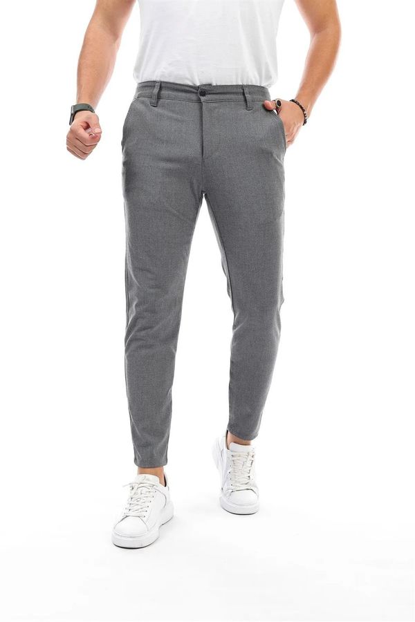 dewberry 34895 Dewberry Ids Lycra Mens Trousers-GREY