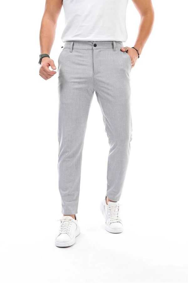 dewberry 34895 Dewberry Ids Lycra Mens Trousers-LIGHT GREY