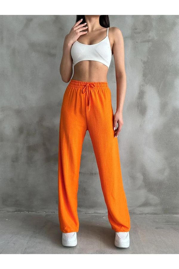 dewberry 35109 Dewberry Elastic Waist Women Pants-ORANGE