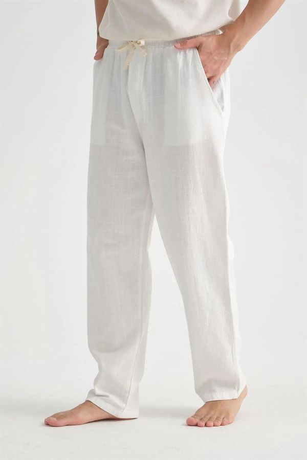 dewberry 38304 Dewberry Baggy Mens Pants-WHITE