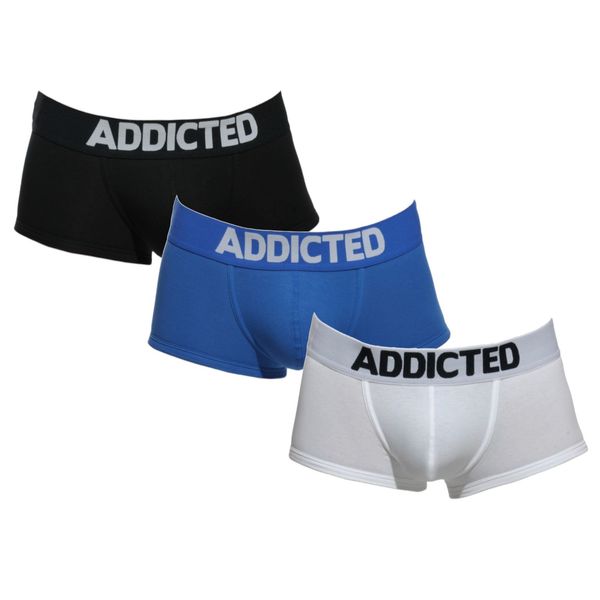 Addicted 3PACK Men's Addicted Boxer Shorts Multicolored