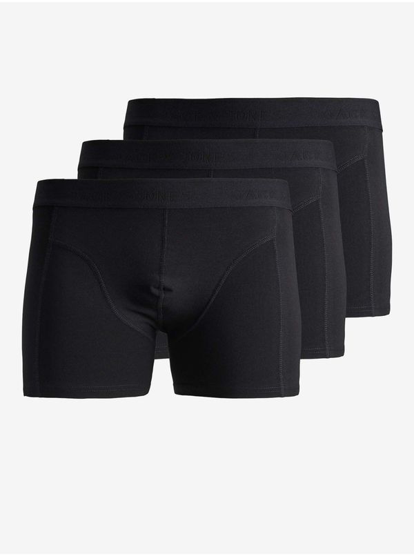 Jack & Jones 3PACK Mens Boxers Jack and Jones black