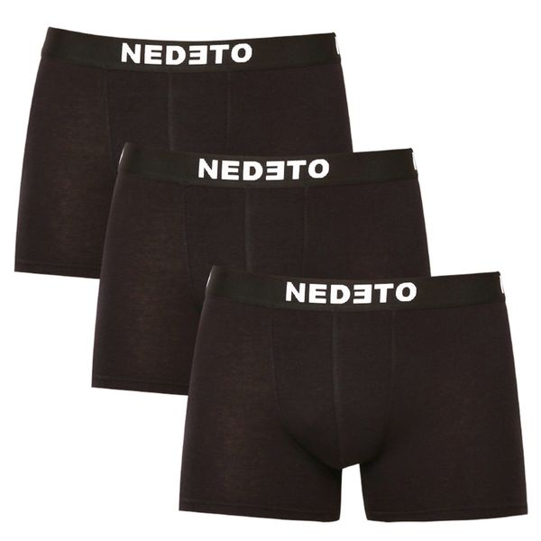 Nedeto 3PACK men's boxers Nedeto black