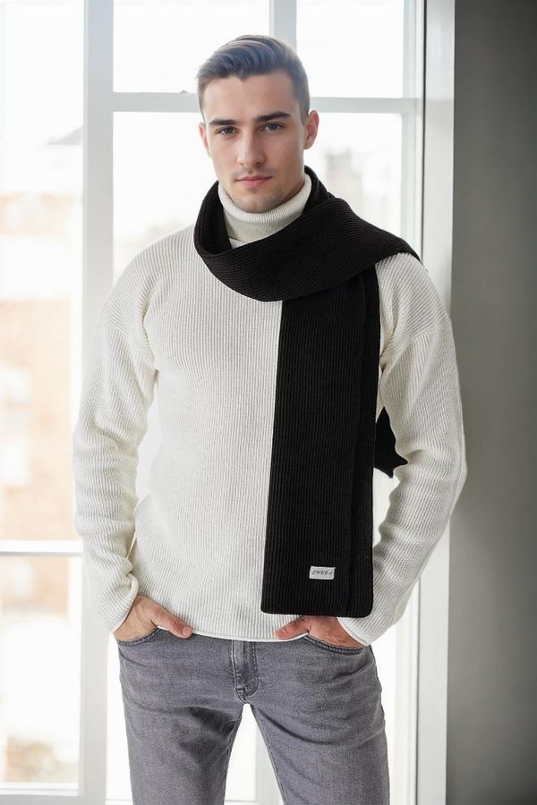 dewberry 49766 Dewberry Knitted Mens Scarf-BLACK