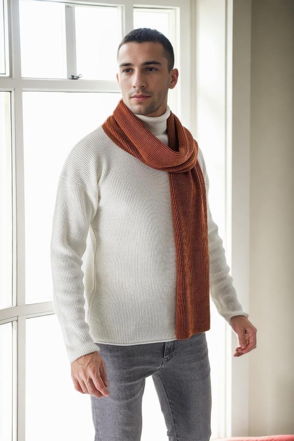 dewberry 49766 Dewberry Knitted Mens Scarf-CINNAMON