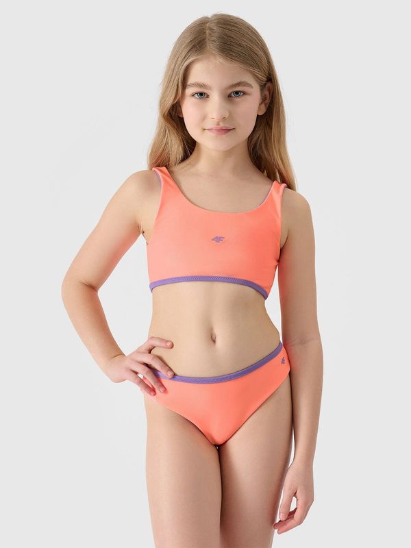 4F 4F Girls' Two-Piece Swimsuit - Coral/Purple