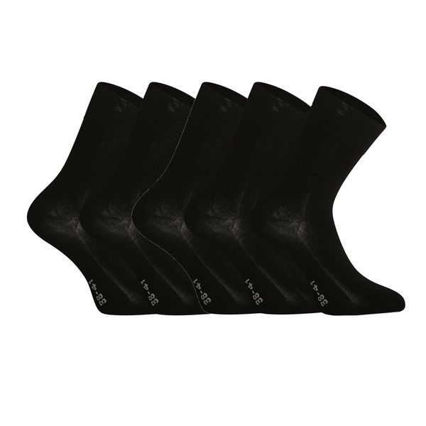 Gino 5PACK Gino bamboo seamless black socks