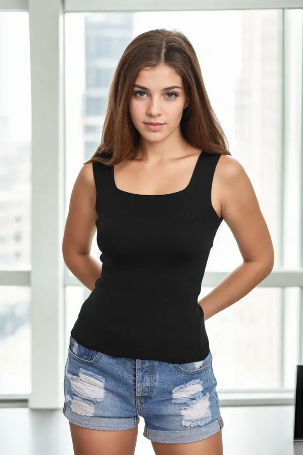 dewberry 60108 Dewberry Womens Sleeveless Blouse - Strappy Tank Top-BLACK