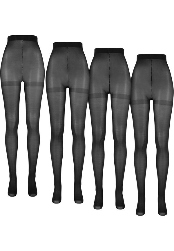 Urban Classics Accessoires 70 Denier 4-Pack Tights Black