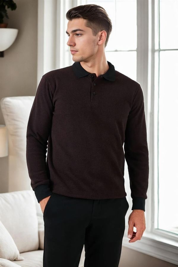 dewberry 77856 Dewberry Polo Neck Mens Sweater-BURGUNDY