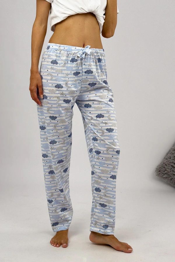 dewberry 80156 Dewberry Women Pyjama Bottom-BLUE