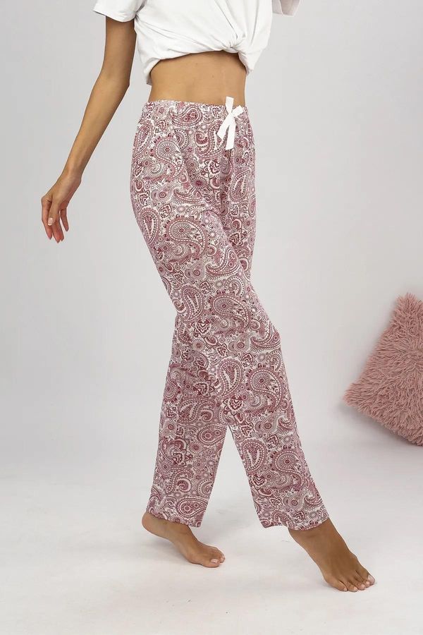 dewberry 80156 Dewberry Women Pyjama Bottom-BORDEAUX