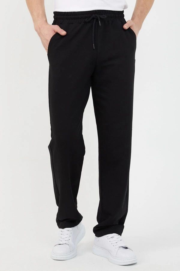 dewberry 82904 Dewberry Straight Leg Relaxed Cut Mens Sweatpant-BLACK