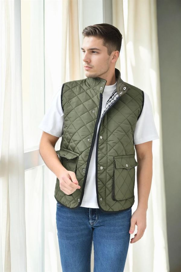 dewberry 83925 Dewberry Mens Vest with Side Pockets-Khaki