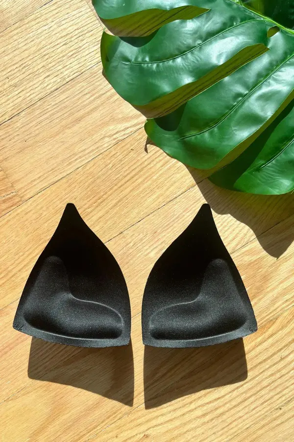 dewberry 84322 Dewberry Triangle Bikini Top with Double Push-Up Pad-BLACK