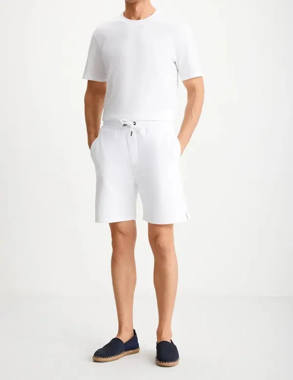 dewberry 89749 Dewberry Mens Sport Style Pocket Shorts-WHITE