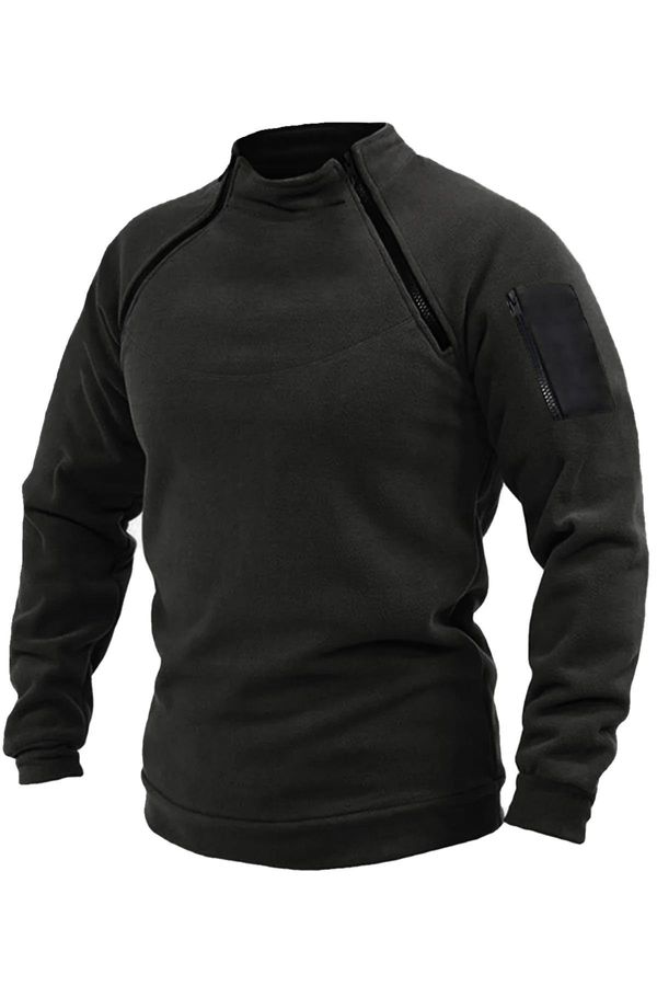 dewberry 90777 Dewberry Mens Fleece with Arm Pocket-BLACK