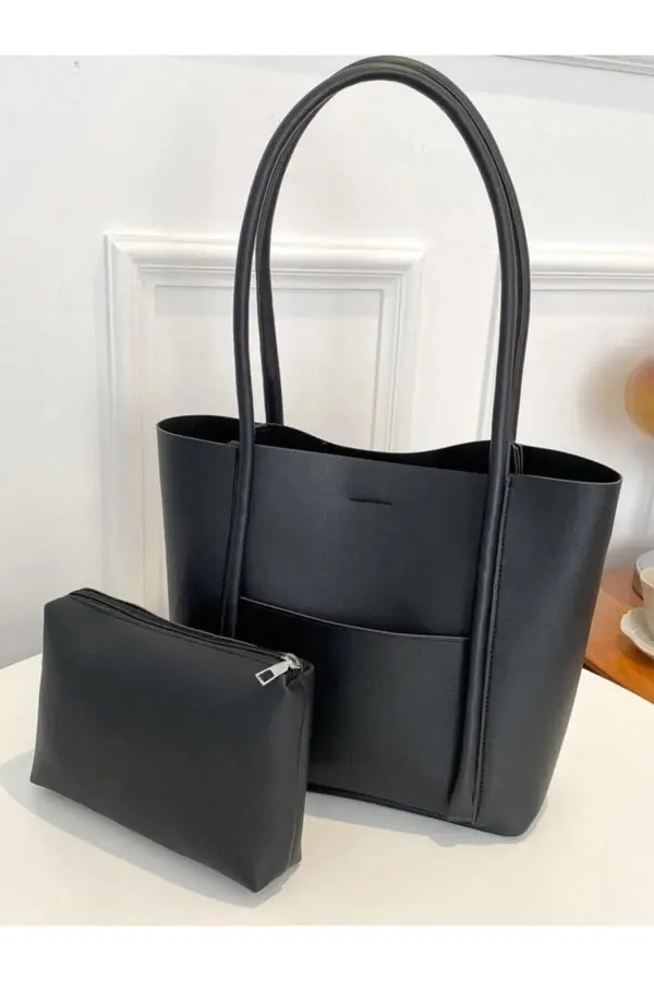 dewberry 97735 Dewberry Classic Womens Shoulder Bag with Wallet-BLACK