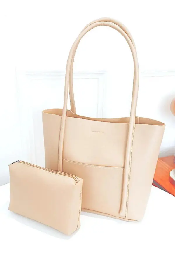 dewberry 97735 Dewberry Classic Womens Shoulder Bag with Wallet-KREM