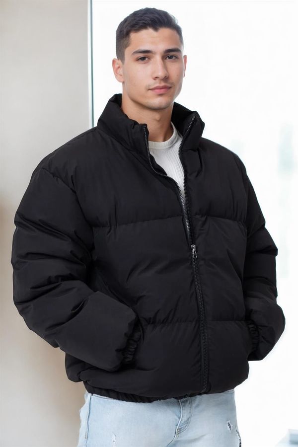 dewberry 99887 Dewberry Oversize Mens Padding Jacket-BLACK