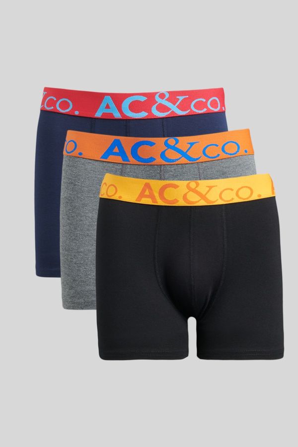 AC&Co / Altınyıldız Classics AC&Co / Altınyıldız Classics Men's Black-navy-anthracite 3-Pack Cotton Flexible Boxer