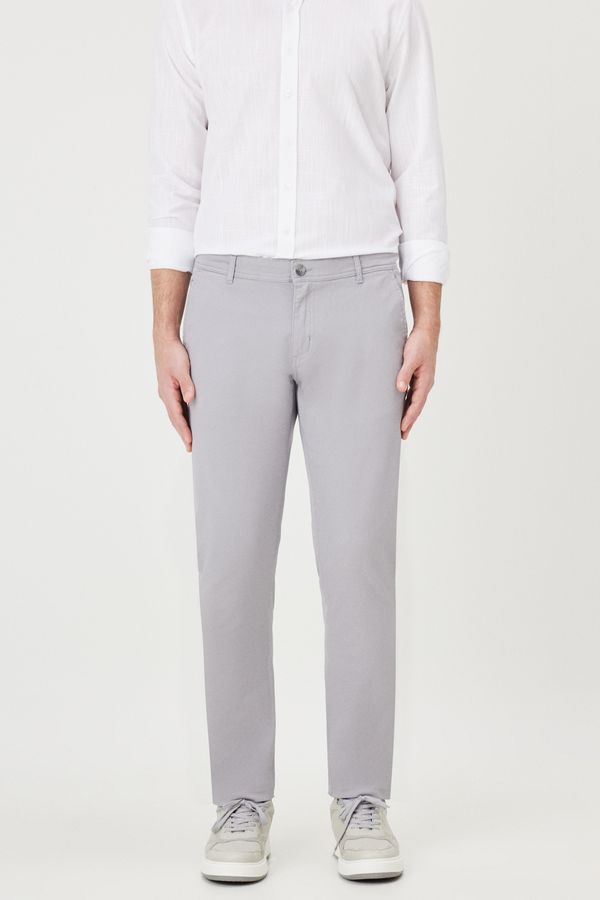 AC&Co / Altınyıldız Classics AC&Co / Altınyıldız Classics Men's Gray Slim Fit Slim Fit Side Pocket Cotton Flexible Chino Trousers