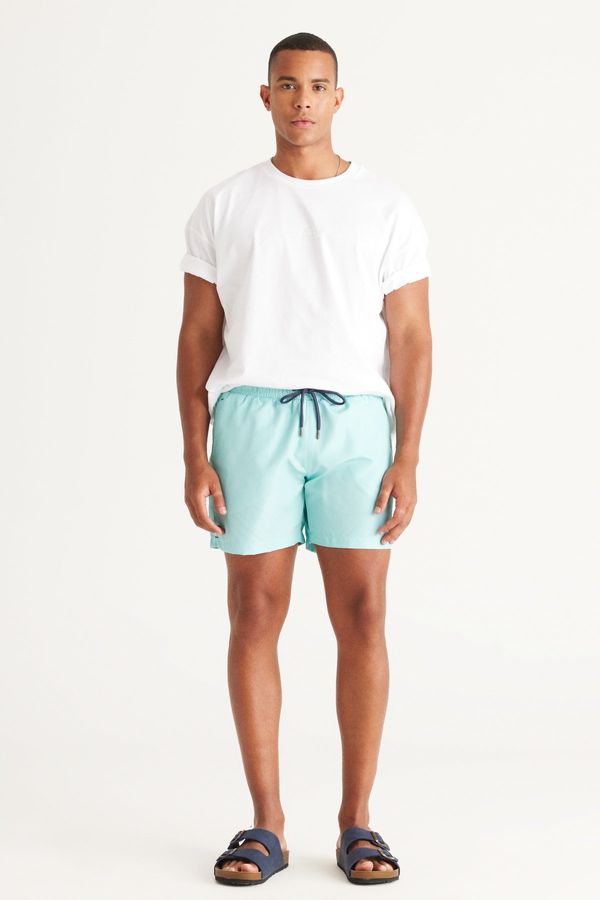 AC&Co / Altınyıldız Classics AC&Co / Altınyıldız Classics Men's Mint Standard Fit Regular Cut Quick Dry Patterned Swim Shorts with Side Pockets Swimsuit