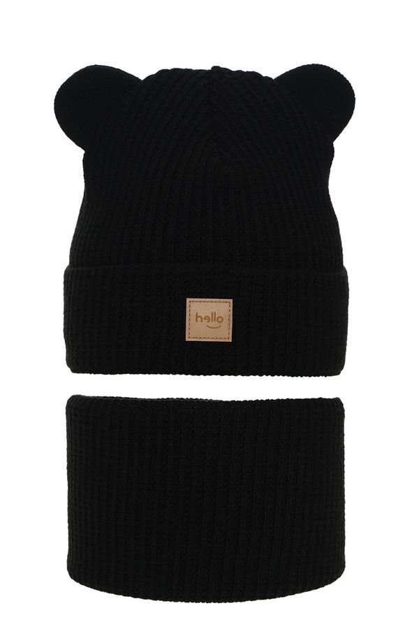 AGBO AGBO Boy's winter set: hat and tube scarf black Michael