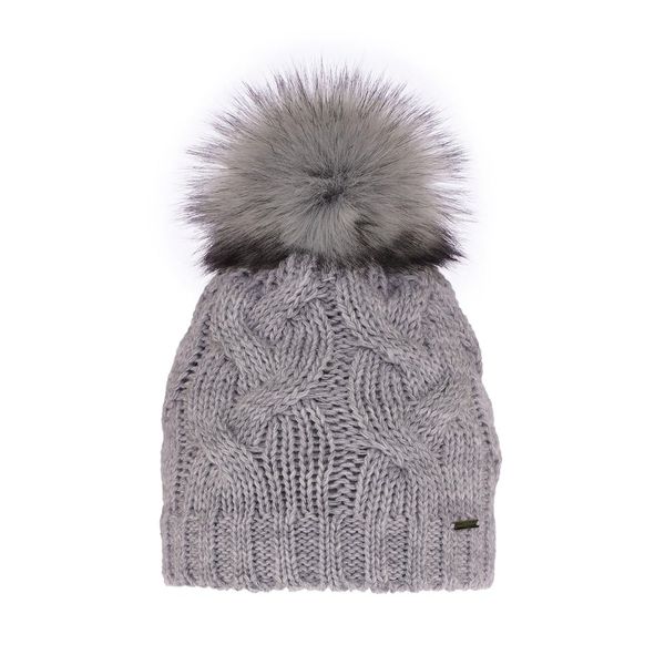 AGBO AGBO Woman's winter hat grey Terri with pompom