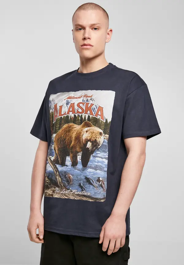 Mister Tee Alaska Vintage oversize navy t-shirt