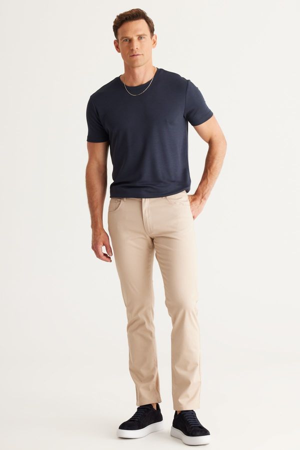 ALTINYILDIZ CLASSICS ALTINYILDIZ CLASSICS Men's Beige Comfort Fit Relaxed Fit Greensboro Cotton Flexible Trousers