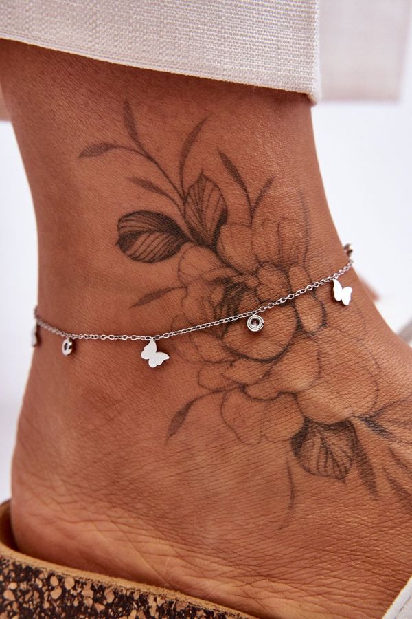 Kesi Ankle bracelet With butterflies silver