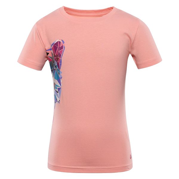 NAX Apricot girls' T-shirt with NAX ZALDO print