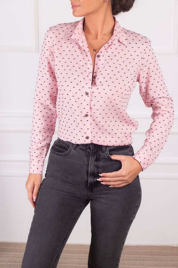 armonika armonika Women's Pink Patterned Long Sleeve Shirt