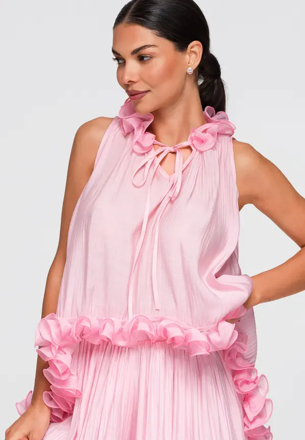 Ombre Asimetrična bluza z volančki