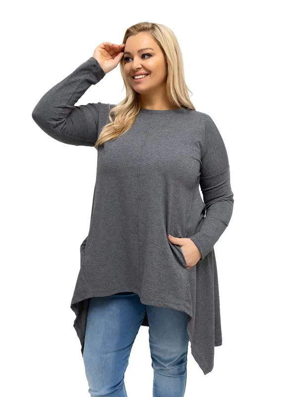 RELEVANCE Asimetrična bluza za večje velikosti