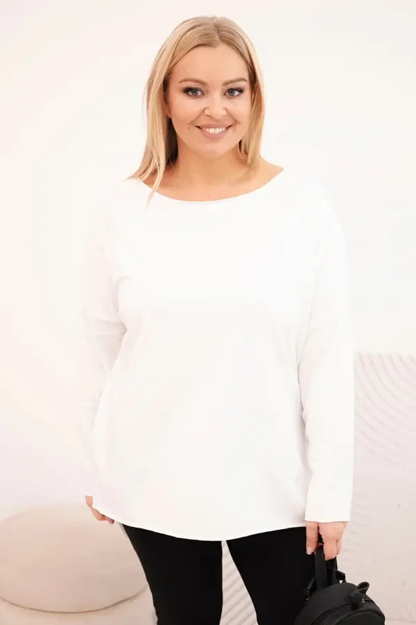 Kesi Asimetrična bluza za večje velikosti z dolgimi rokavi