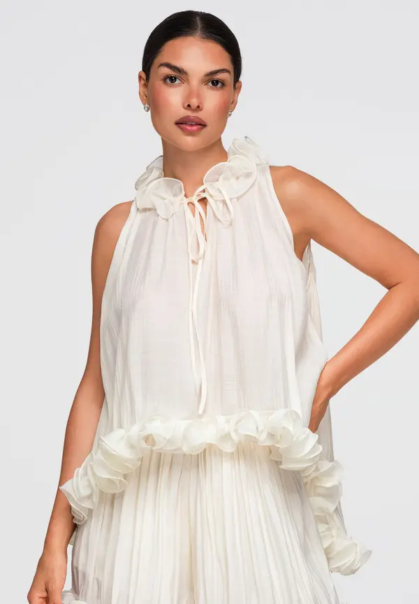 Ombre Asimetrična ombre bluza z volančki