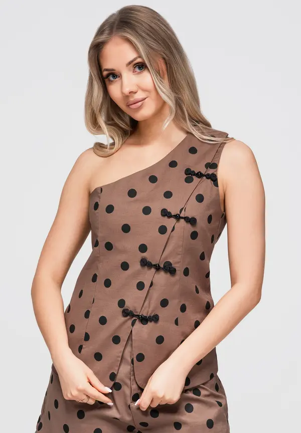 Ombre Asimetrična ženska bluza s pikami