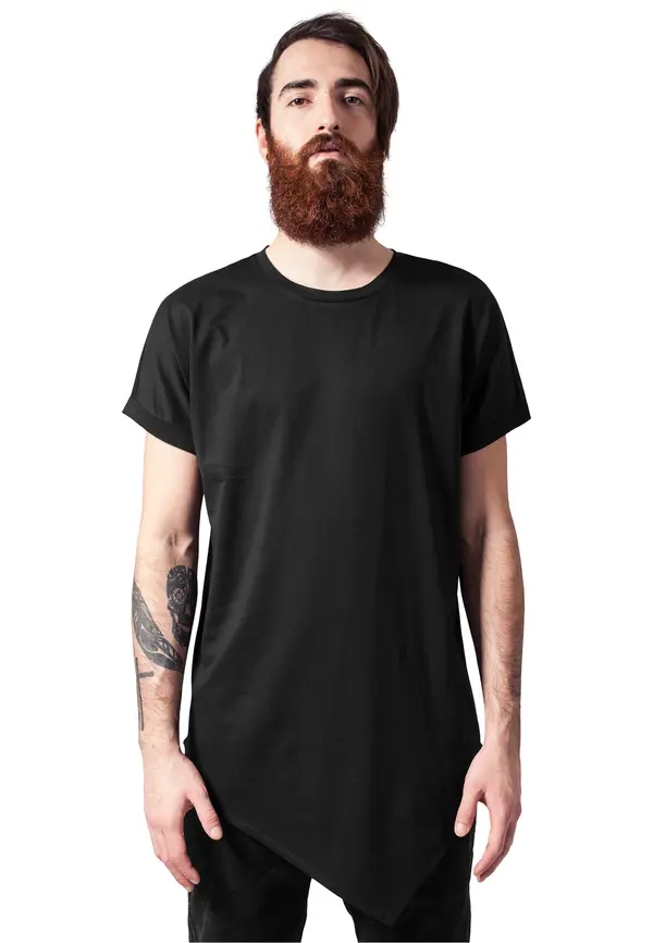 Urban Classics Asymmetrical long black t-shirt