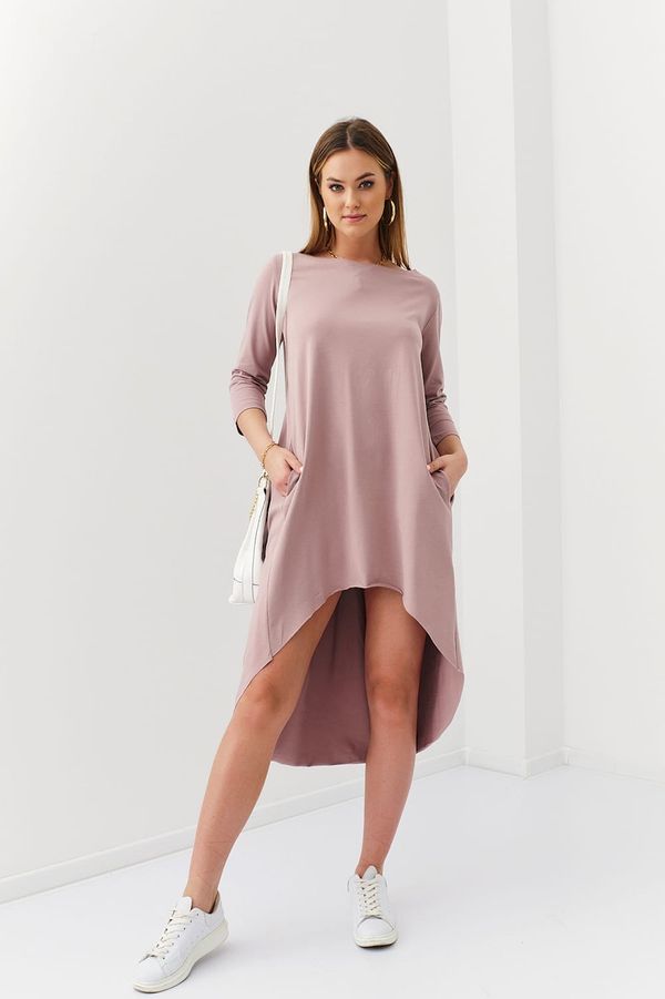 FASARDI Asymmetrical oversize cappuccino dress