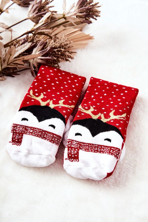 Aura.via Aura.via Christmas Socks Penguin Red