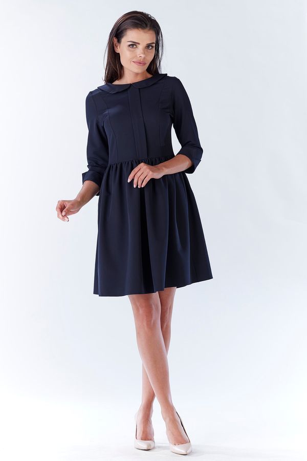 Awama Awama Woman's Dress A183 Navy Blue