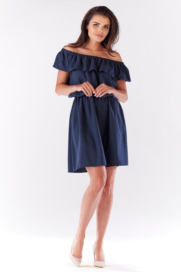 Awama Awama Woman's Dress A185 Navy Blue