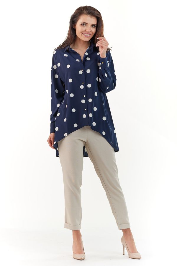 Awama Awama Woman's Shirt A217 Navy Blue