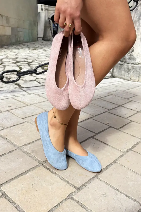 Boto Balerinke iz imitacije semiša Boto Pink