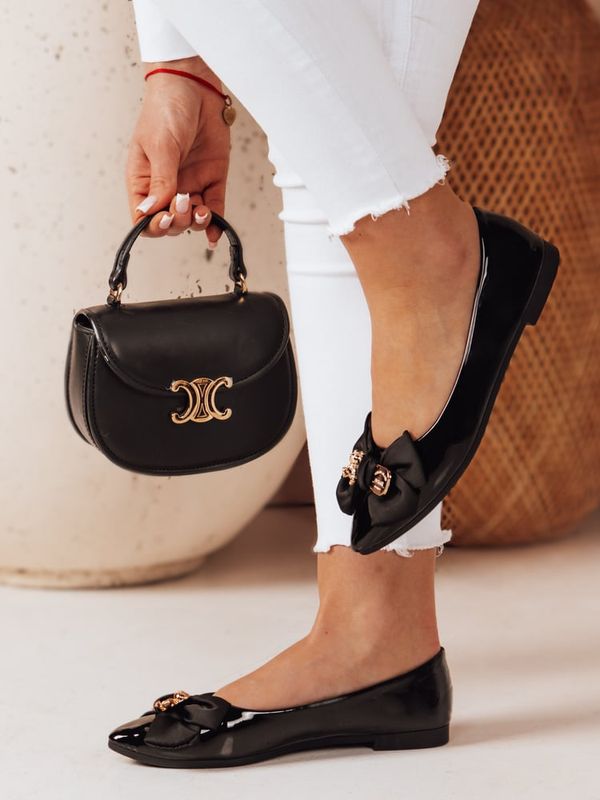 DStreet Baleriny damskie na płaskim obcasie TEDBOW czarne Dstreet